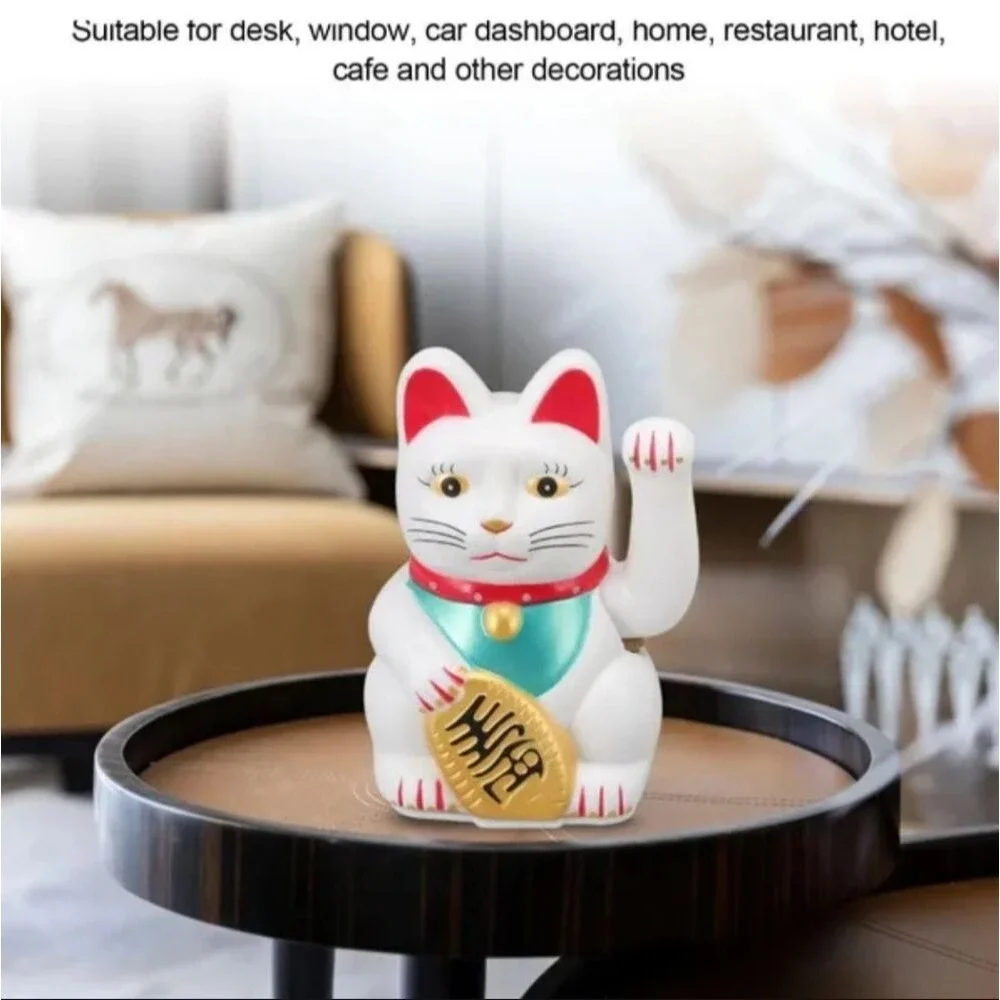 Lucky Fortune Cat Waving Moving Arm Feng Shui New in Box‎